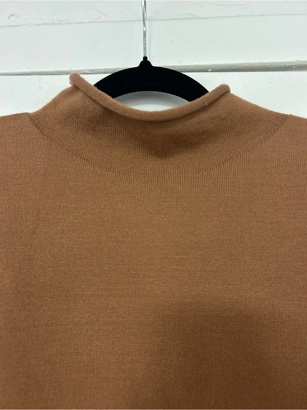 Hem & Thread Camel Mock Neck Sweater